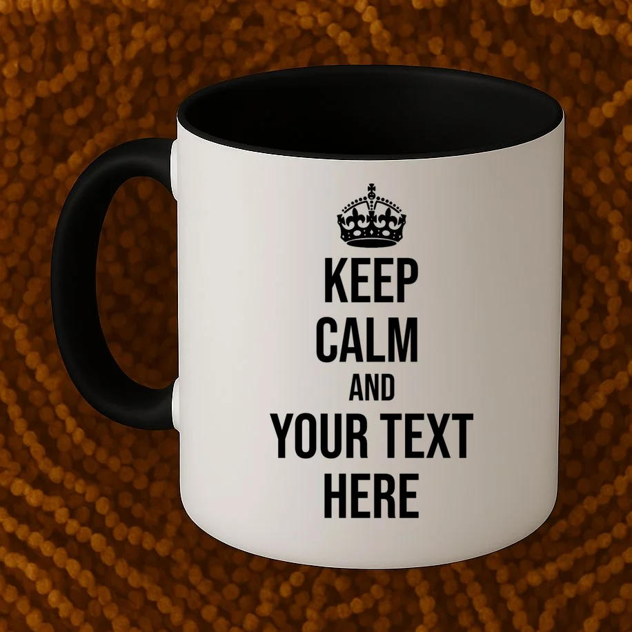 Keep Calm and Your Custom Text Personalized Saying Funny Coffee Mug - Front 1