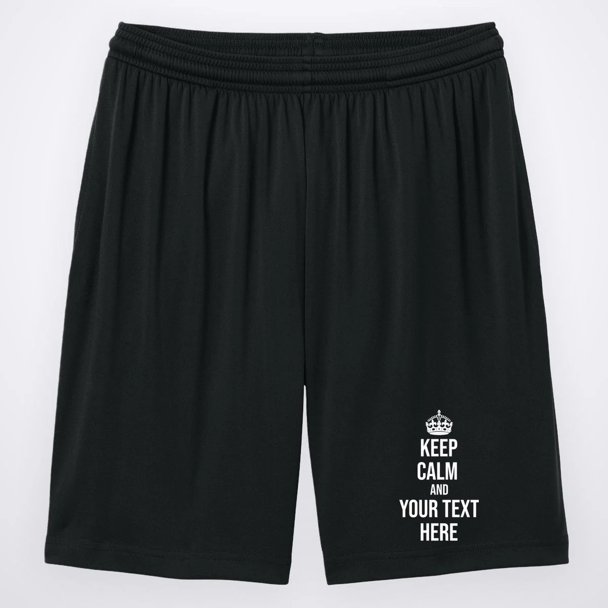 Keep Calm and Your Custom Text Personalized Saying Funny Men's Shorts - Front