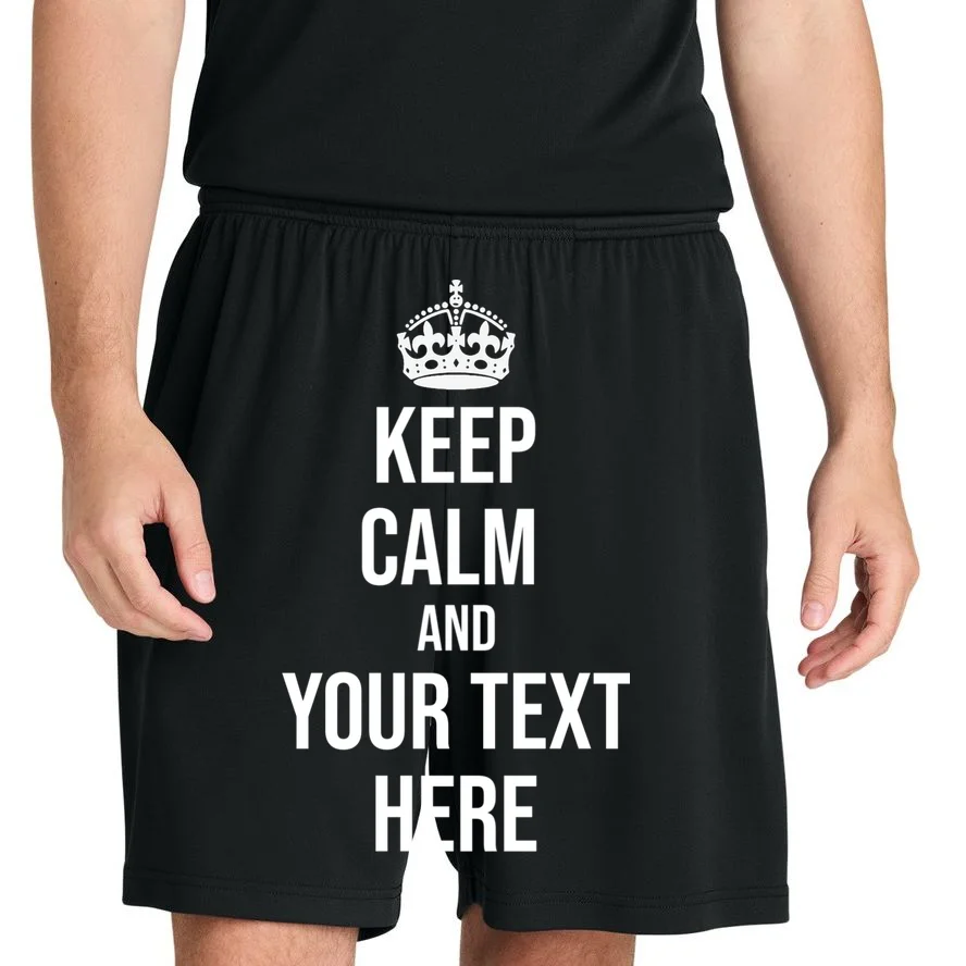 Keep Calm and Your Custom Text Personalized Saying Funny Men's Shorts - Front 1