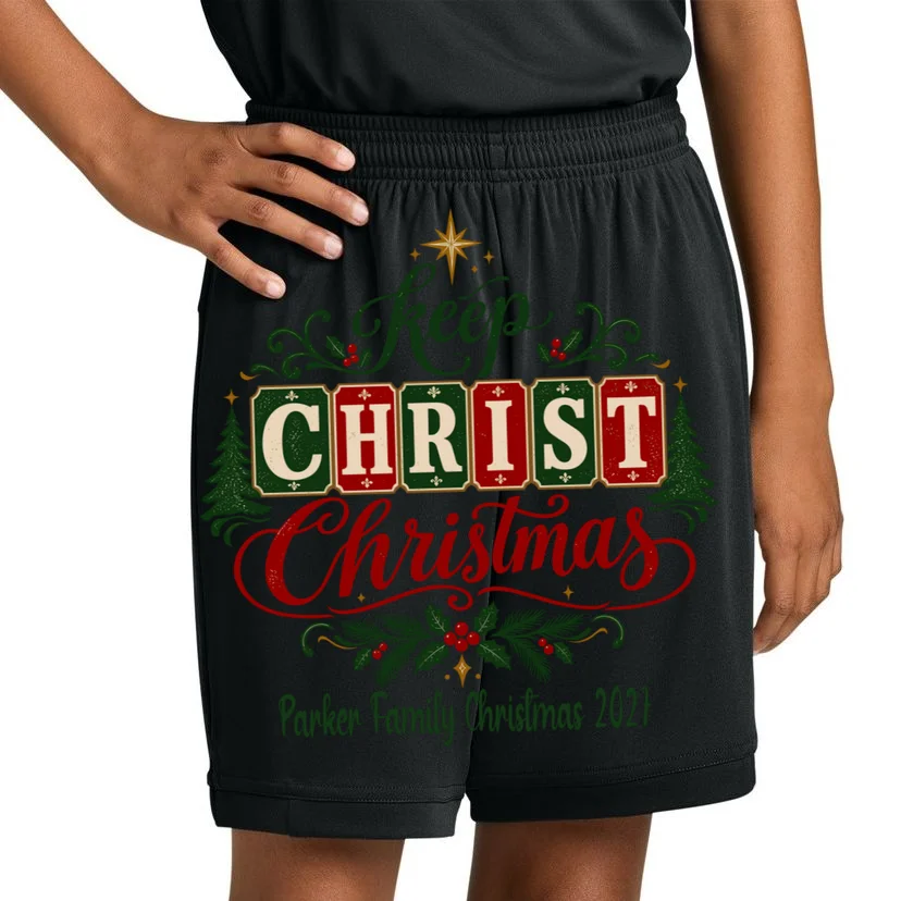 Keep Christ in Christmas – Personalized Family Christmas Design Kids Shorts - Front 1