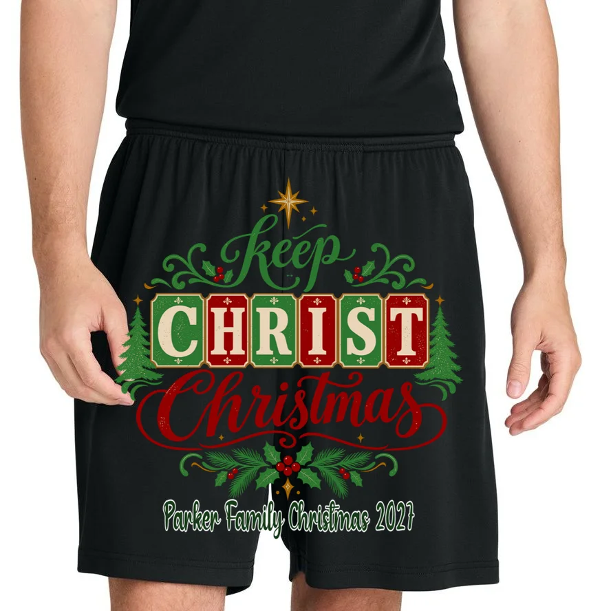 Keep Christ in Christmas – Personalized Family Christmas Design Men's Shorts - Front 1