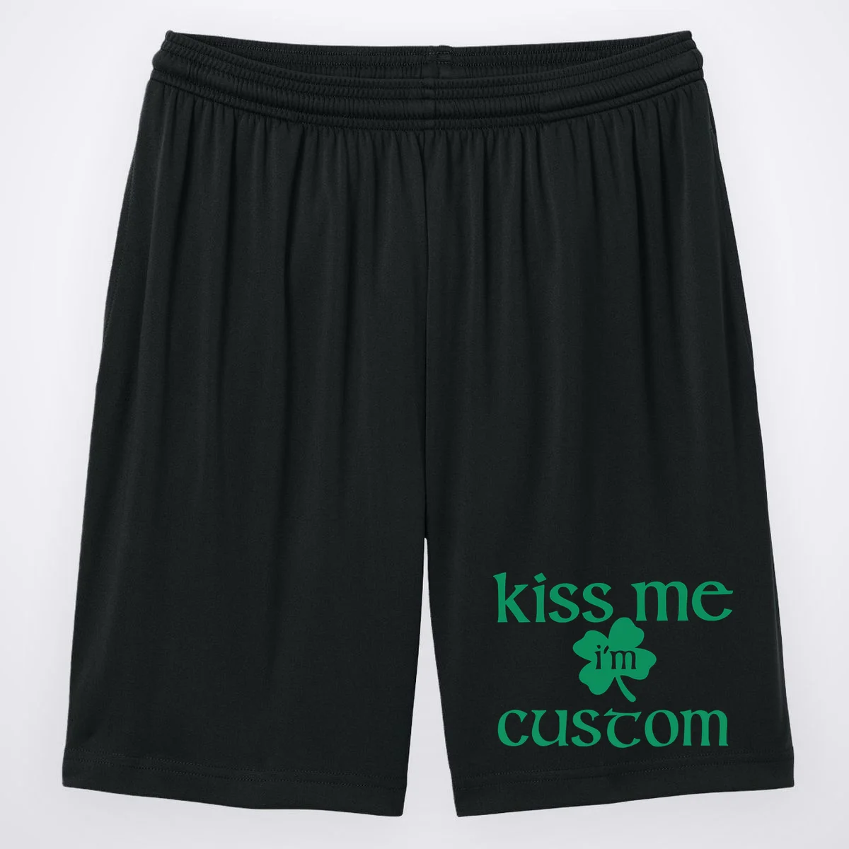 Kiss Me I'm Irish Custom Text St. Patrick's Day Men's Shorts - Front