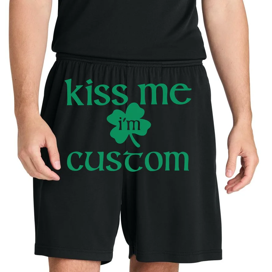 Kiss Me I'm Irish Custom Text St. Patrick's Day Men's Shorts - Front 1