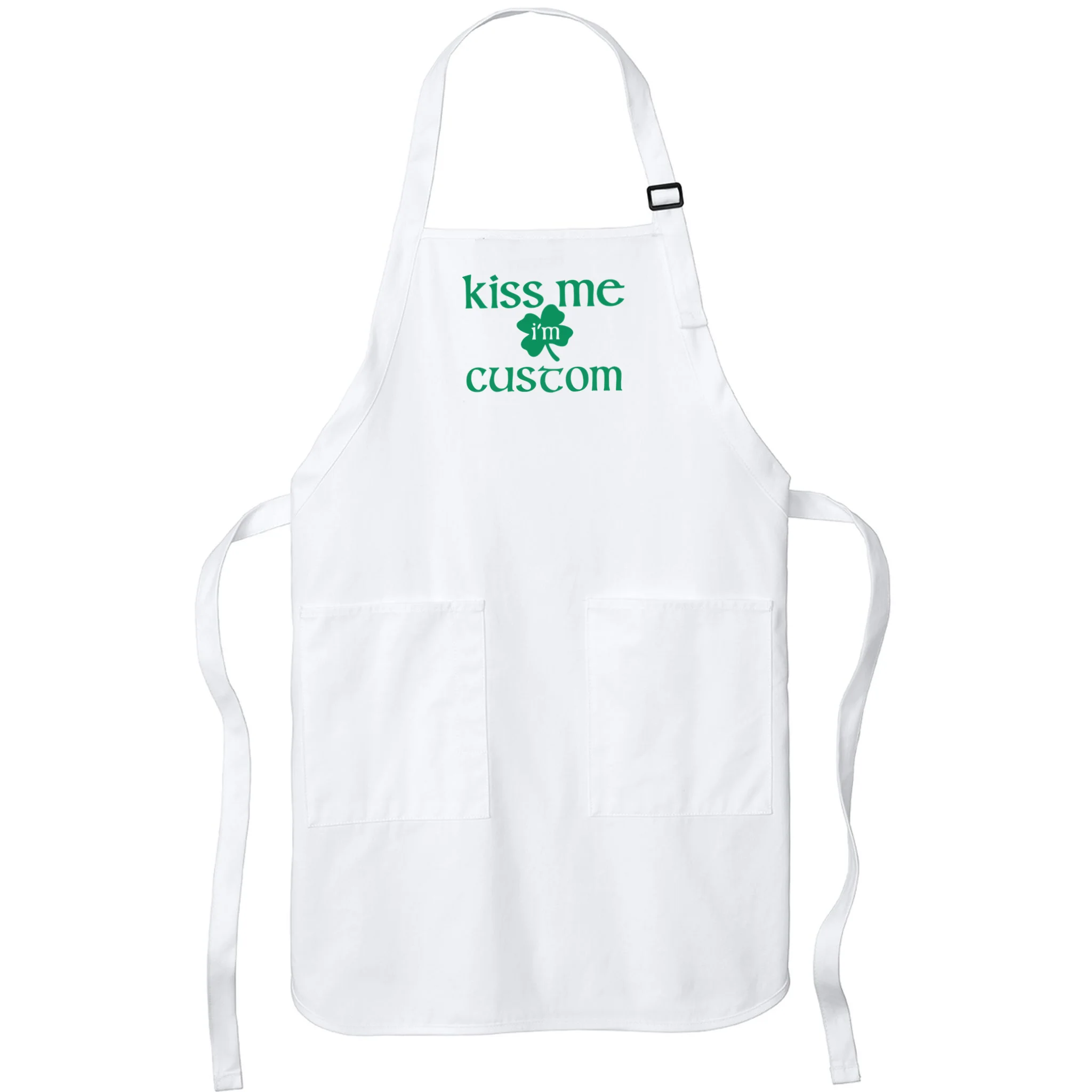 Kiss Me I'm Irish Custom Text St. Patrick's Day Apron - Front