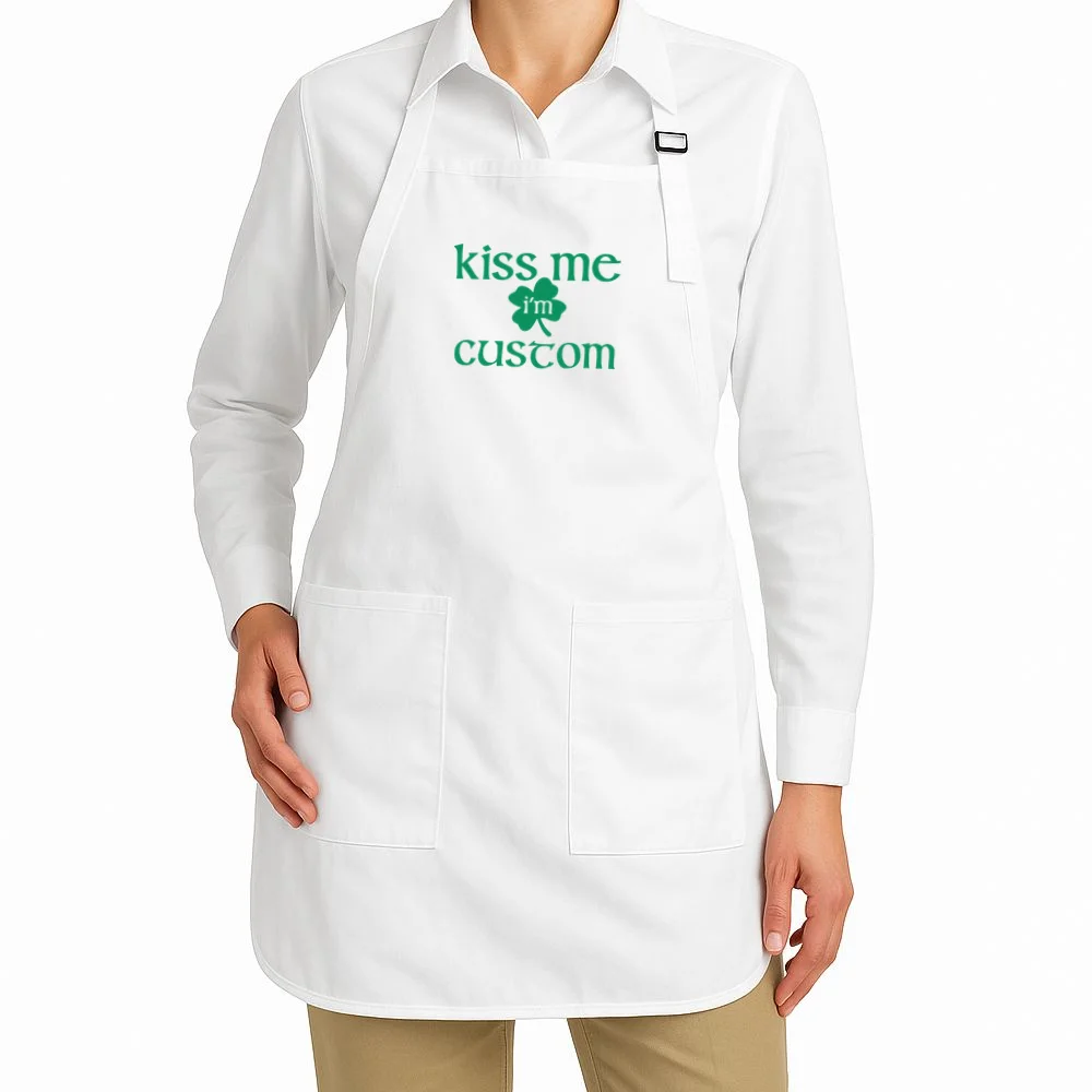 Kiss Me I'm Irish Custom Text St. Patrick's Day Apron - Front 1