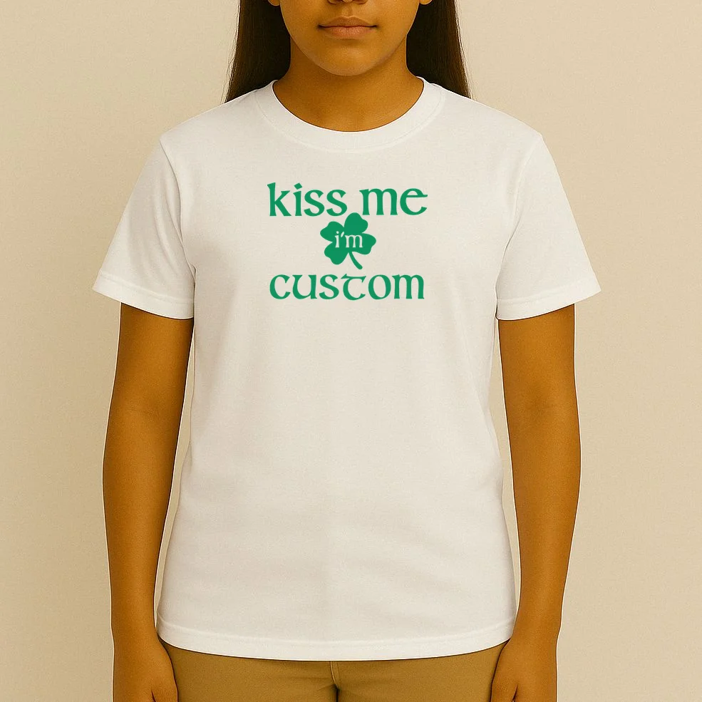 Kiss Me I'm Irish Custom Text St. Patrick's Day T-Shirt - Front 4
