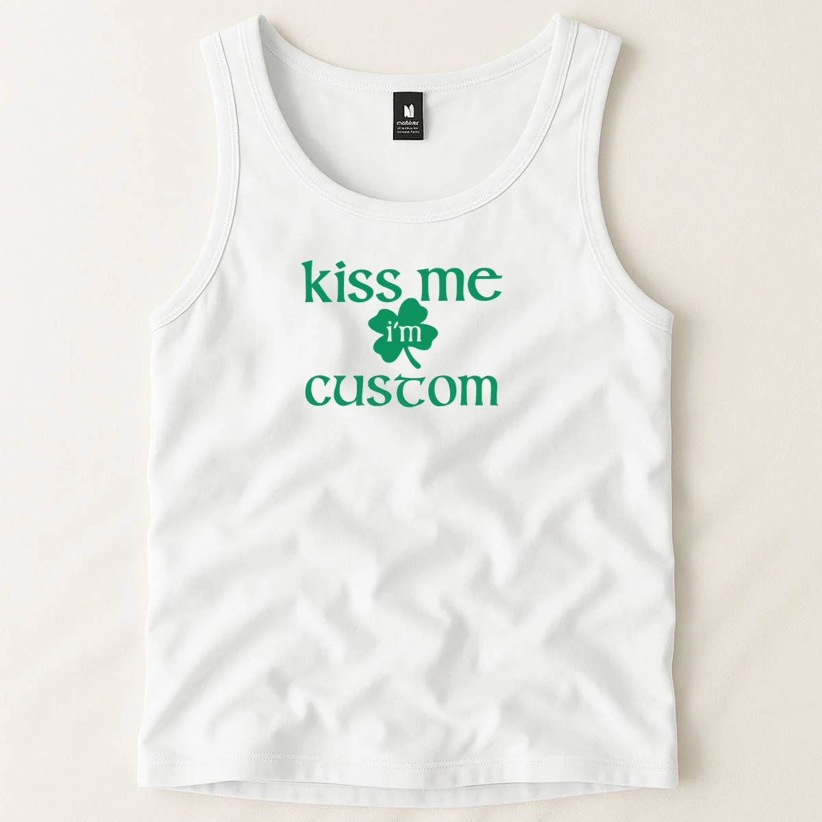 Kiss Me I'm Irish Custom Text St. Patrick's Day Tank Top - Front 1