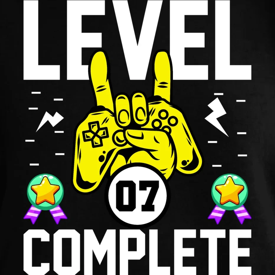 LEVEL COMPLETE Custom Birthday Gamer Personalized Birthday Comfort Colors Unisex T-Shirt - Front - Close-up