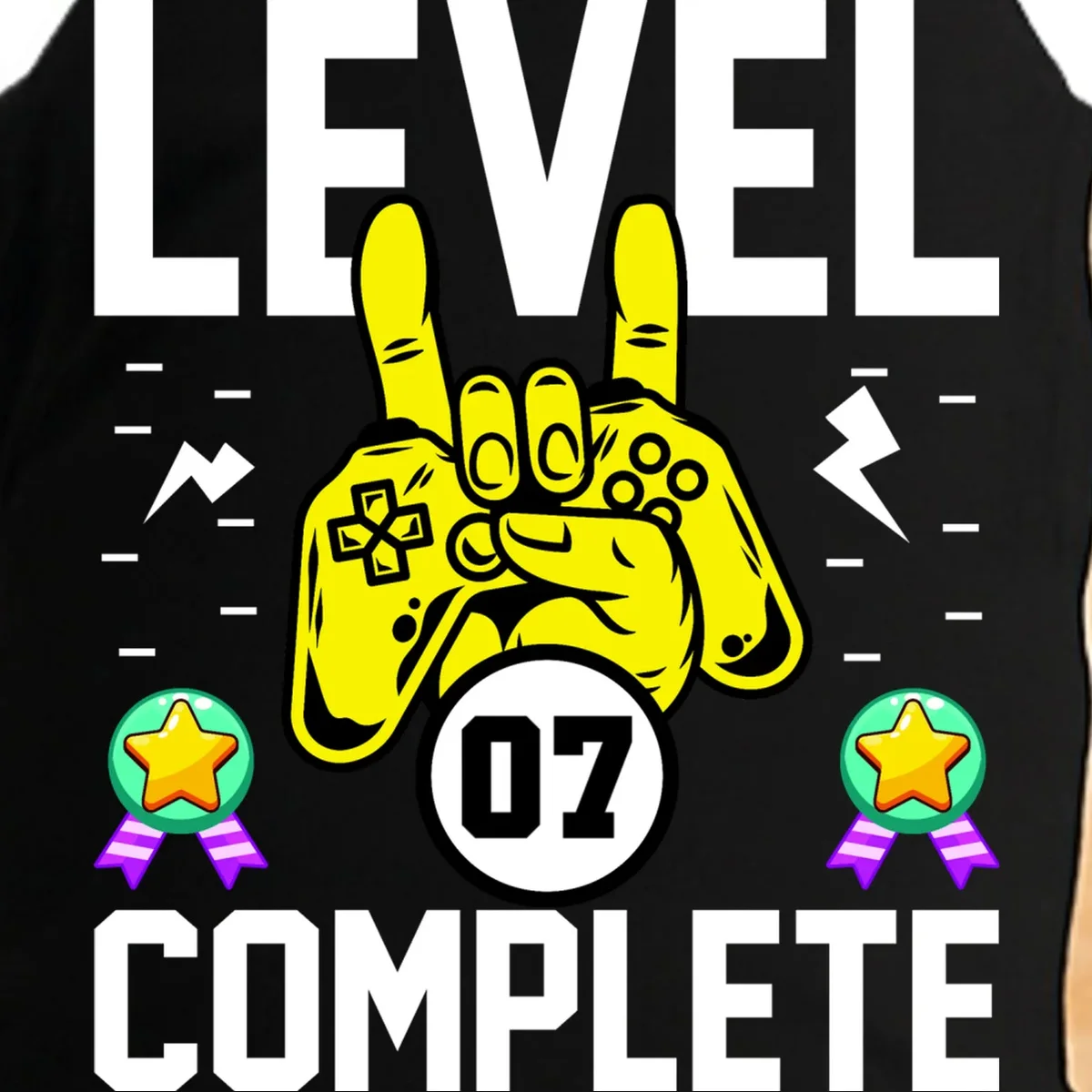 LEVEL COMPLETE Custom Birthday Gamer Personalized Birthday Doggie Tank - Front - Close-up