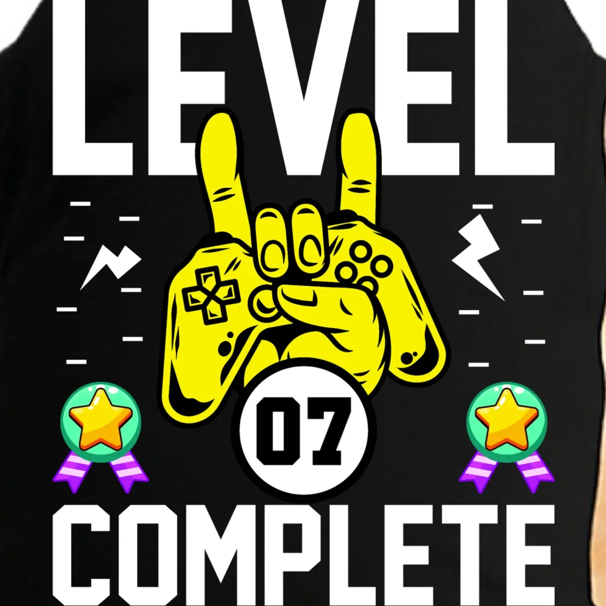 LEVEL COMPLETE Custom Birthday Gamer Personalized Birthday Doggie Tank - Front - Close-up