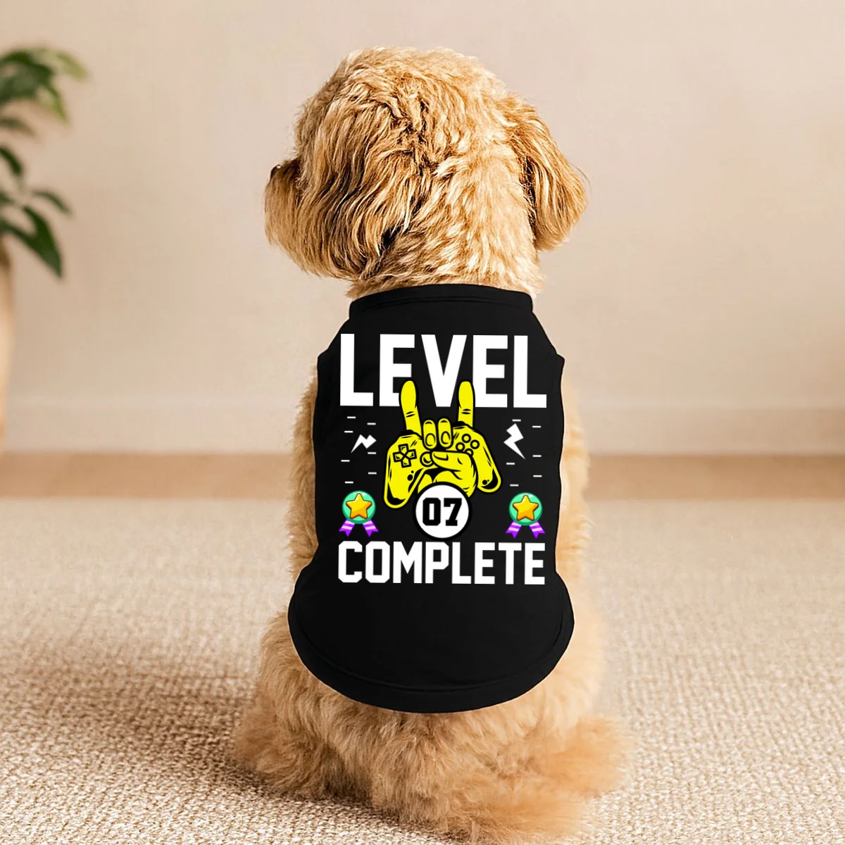 LEVEL COMPLETE Custom Birthday Gamer Personalized Birthday Doggie Tank - Front 1