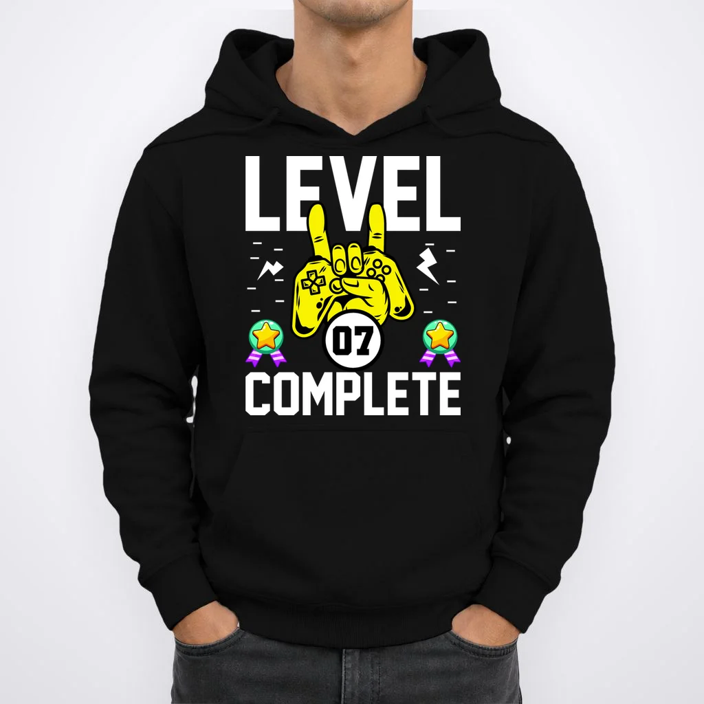 LEVEL COMPLETE Custom Birthday Gamer Personalized Birthday Hoodie - Front 1