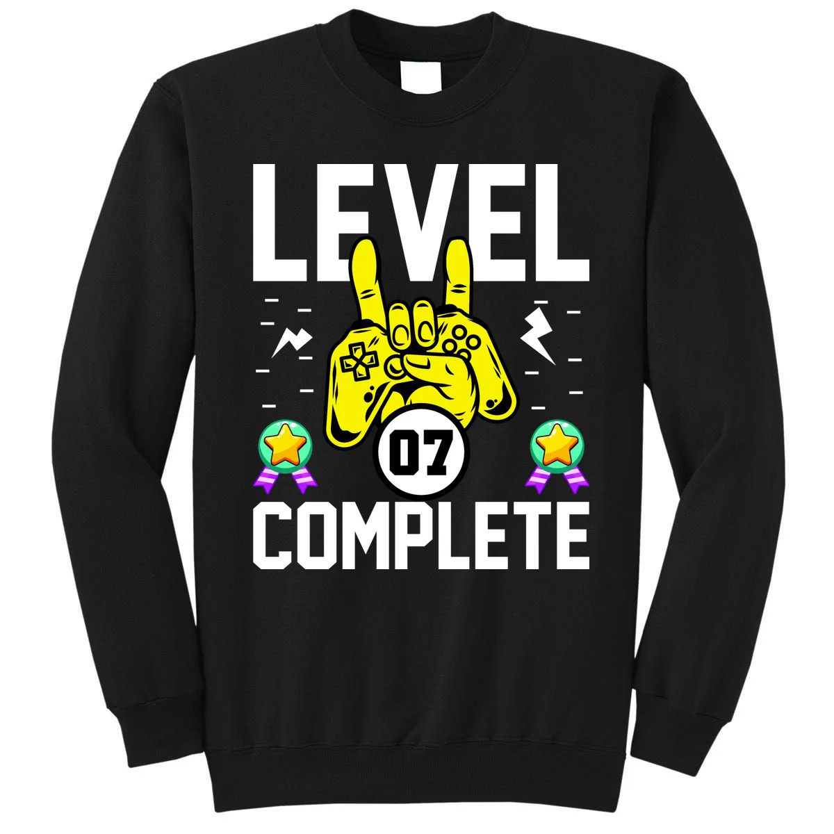 LEVEL COMPLETE Custom Birthday Gamer Personalized Birthday Sweatshirt - Front