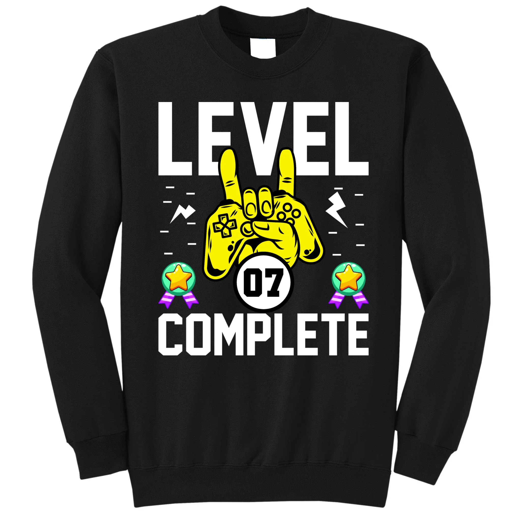 LEVEL COMPLETE Custom Birthday Gamer Personalized Birthday Men's Sweatshirt - Front