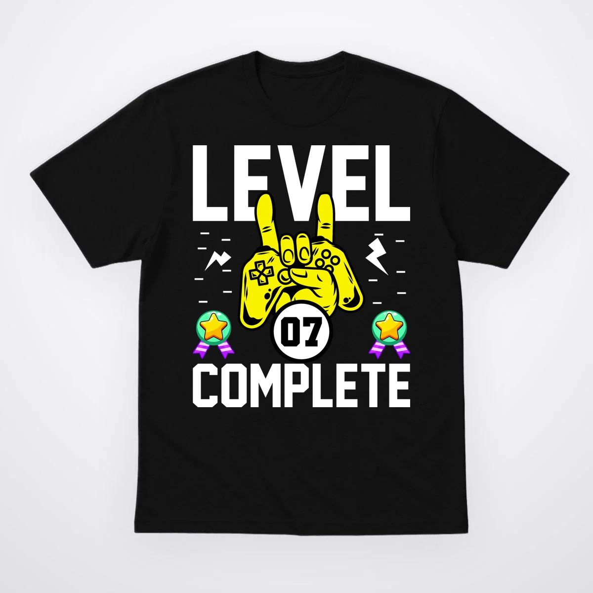 LEVEL COMPLETE Custom Birthday Gamer Personalized Birthday T-Shirt - Front