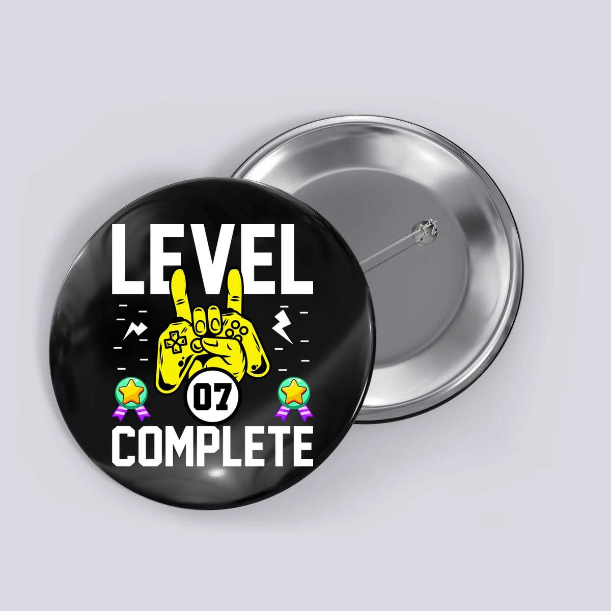 LEVEL COMPLETE Custom Birthday Gamer Personalized Birthday Button - Front