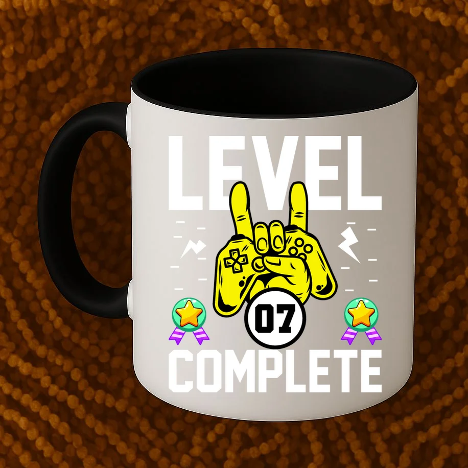 LEVEL COMPLETE Custom Birthday Gamer Personalized Birthday Coffee Mug - Front 1