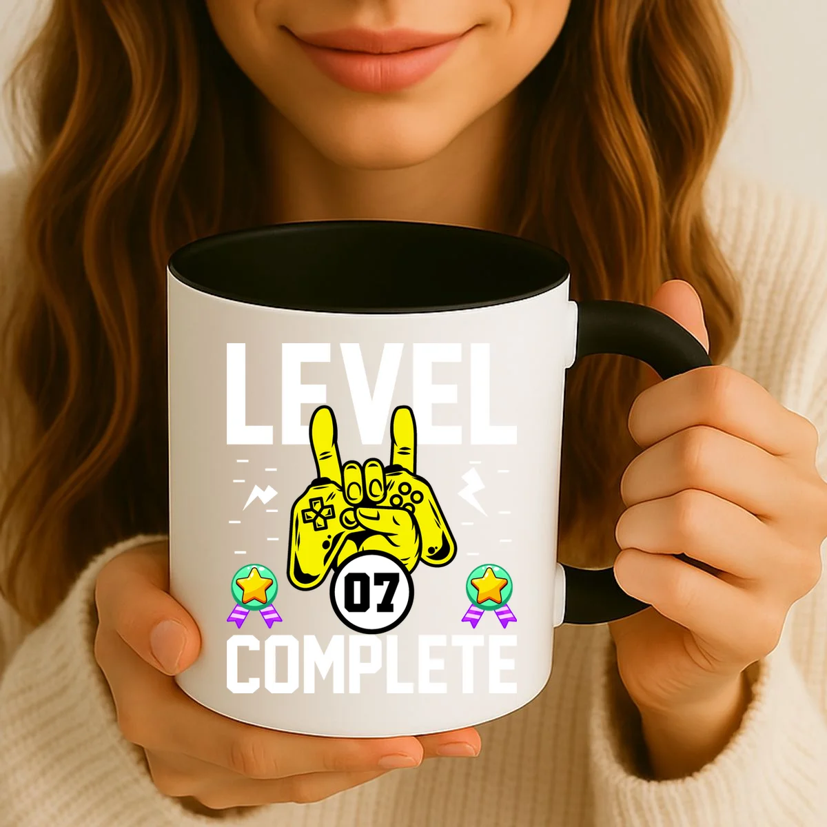 LEVEL COMPLETE Custom Birthday Gamer Personalized Birthday Coffee Mug - Front 2