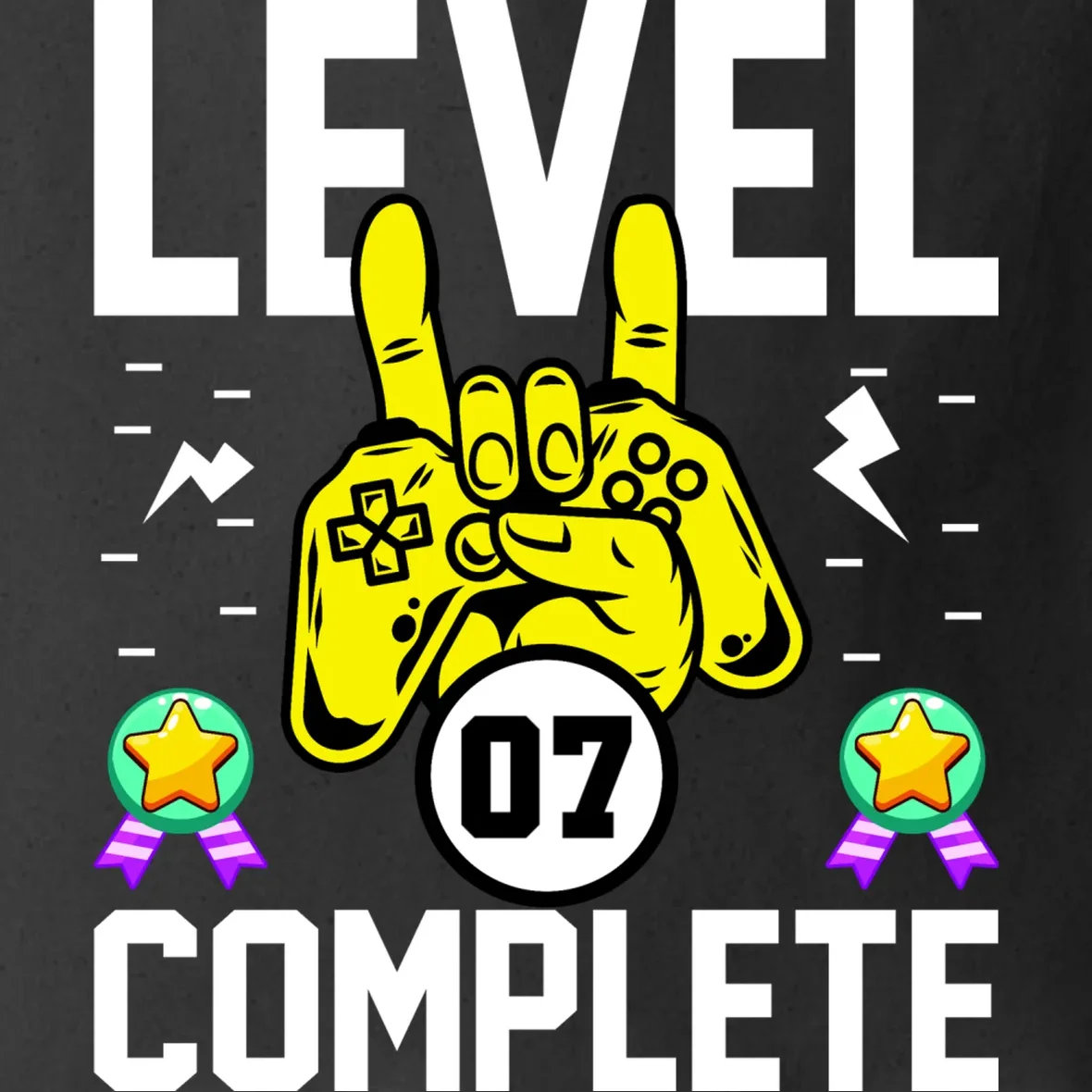 LEVEL COMPLETE Custom Birthday Gamer Personalized Birthday Tote Bag - Front - Close-up