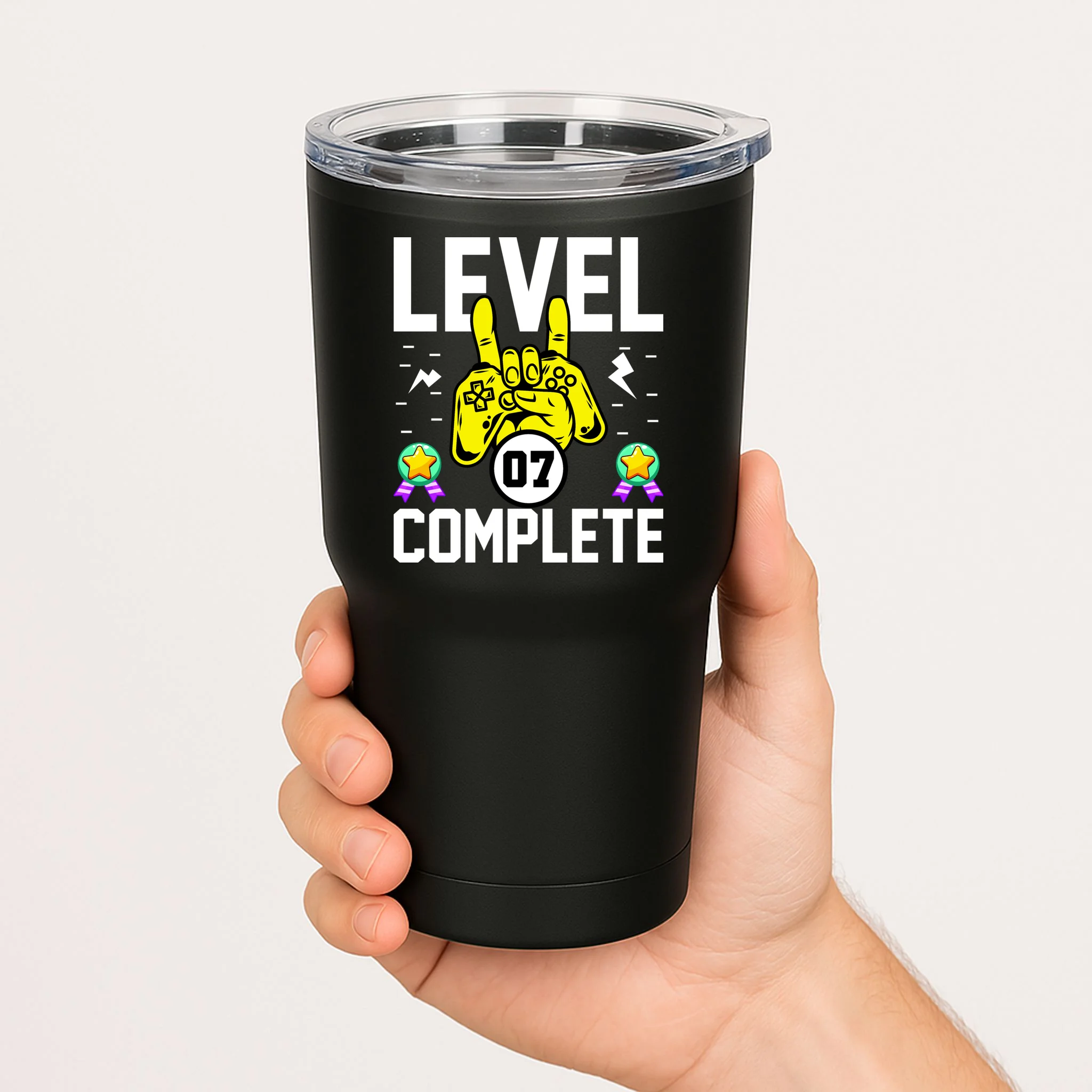 LEVEL COMPLETE Custom Birthday Gamer Personalized Birthday 20oz Tumbler - Front 1