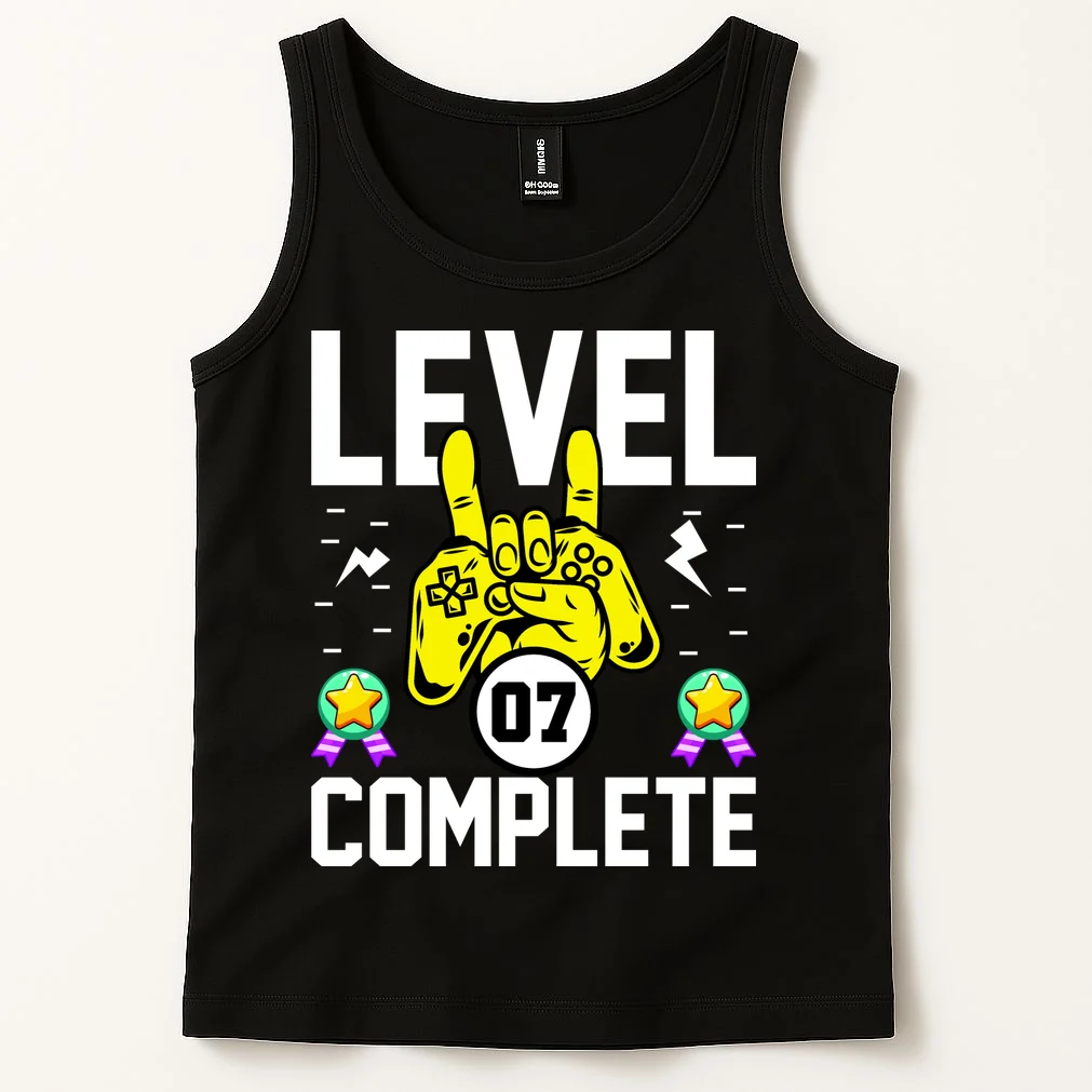 LEVEL COMPLETE Custom Birthday Gamer Personalized Birthday Tank Top - Front 1