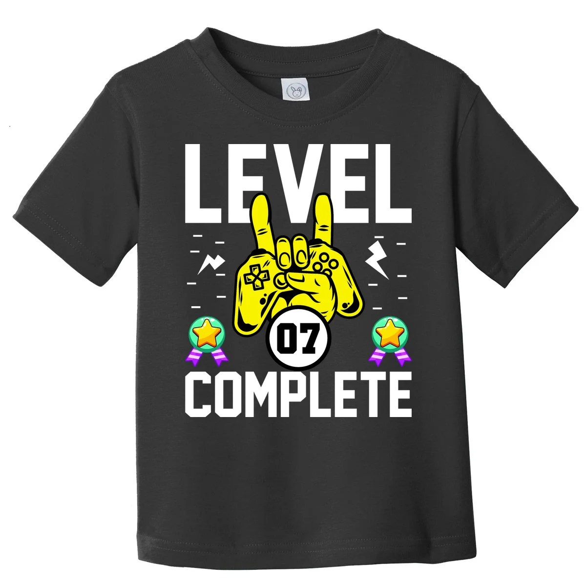 LEVEL COMPLETE Custom Birthday Gamer Personalized Birthday Toddler T-Shirt - Front