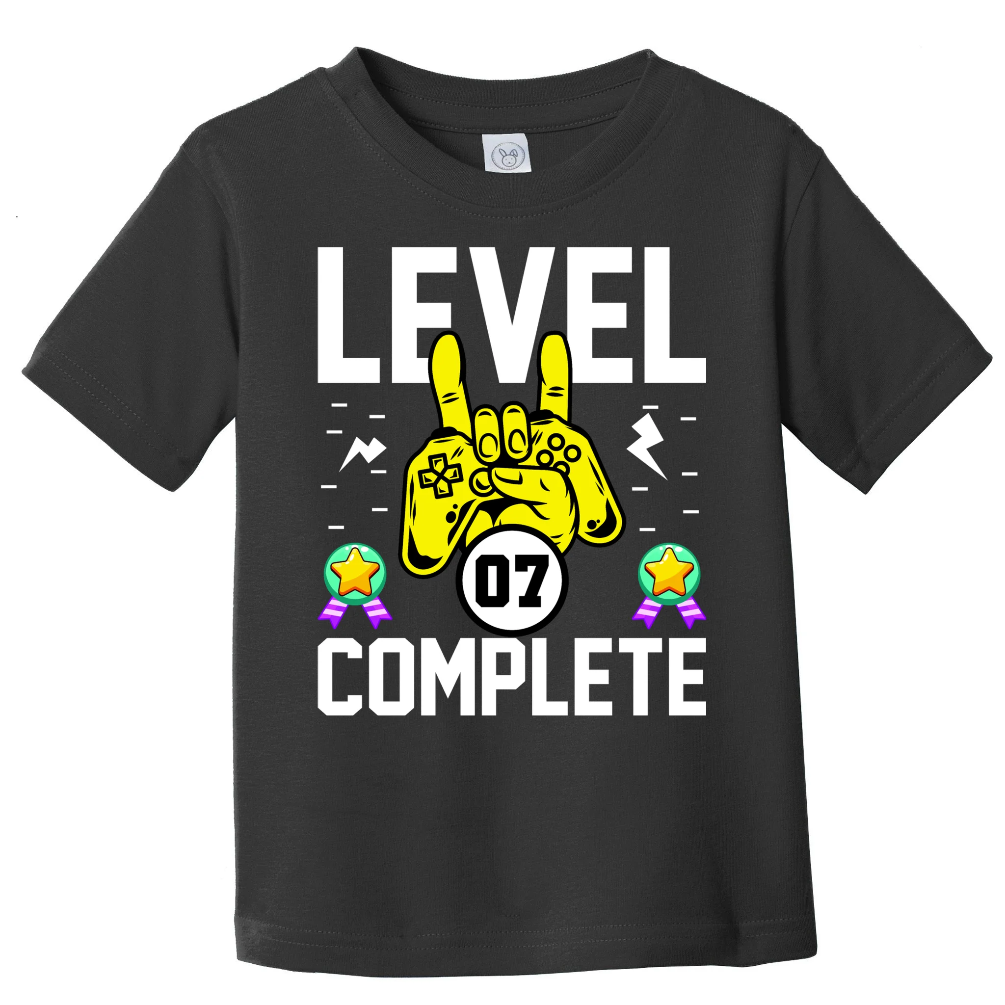 LEVEL COMPLETE Custom Birthday Gamer Personalized Birthday Toddler T-Shirt - Front