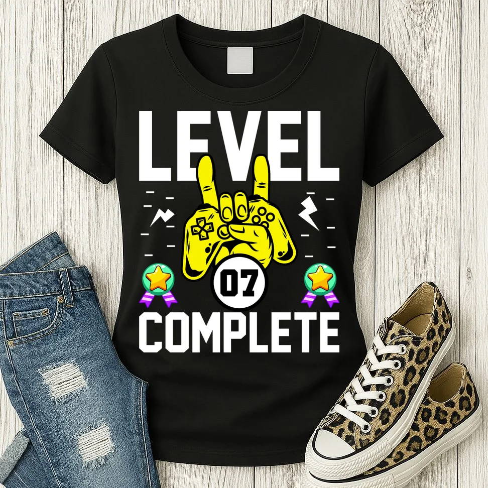 LEVEL COMPLETE Custom Birthday Gamer Personalized Birthday Women's T-Shirt - Front 2