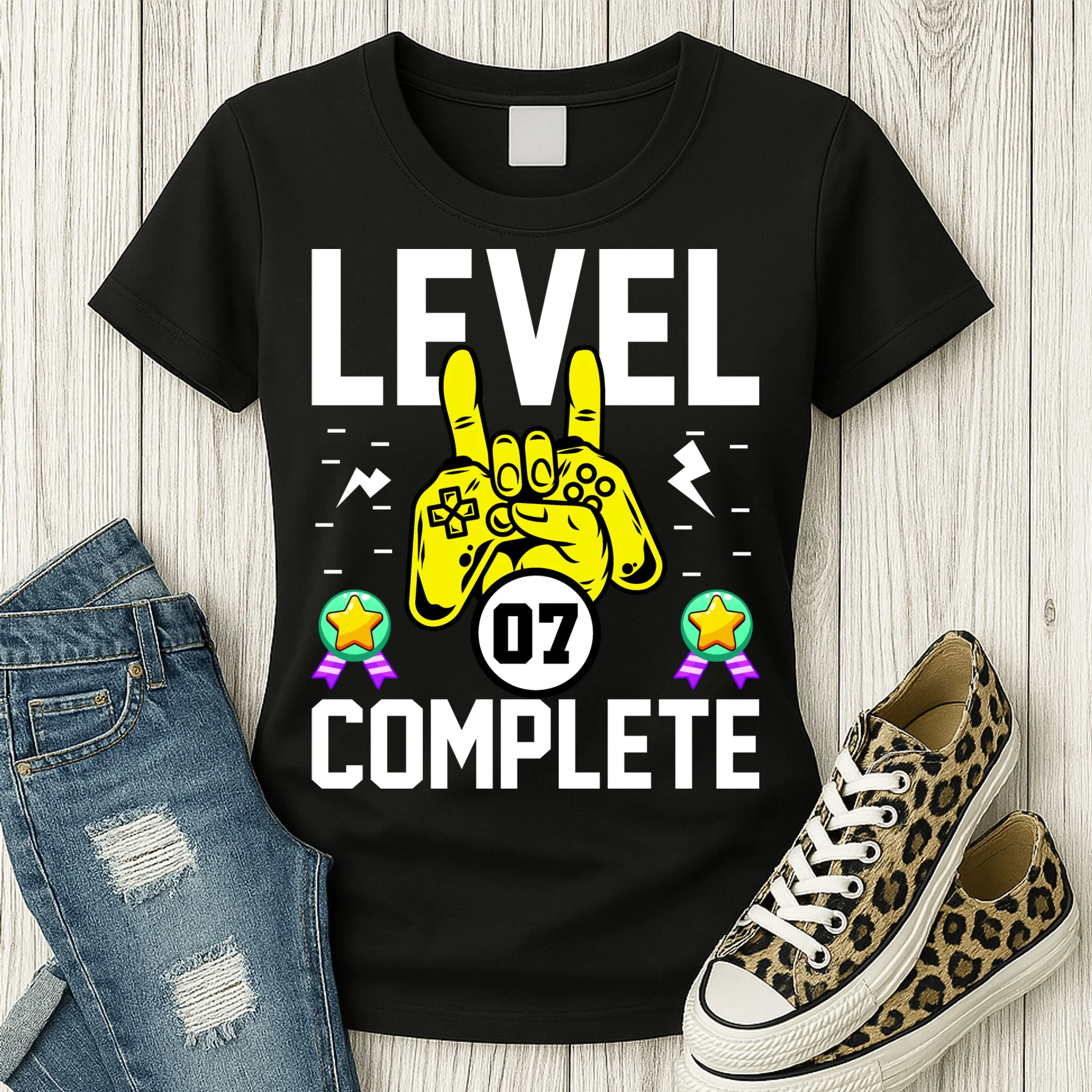 LEVEL COMPLETE Custom Birthday Gamer Personalized Birthday Women's T-Shirt - Front 2