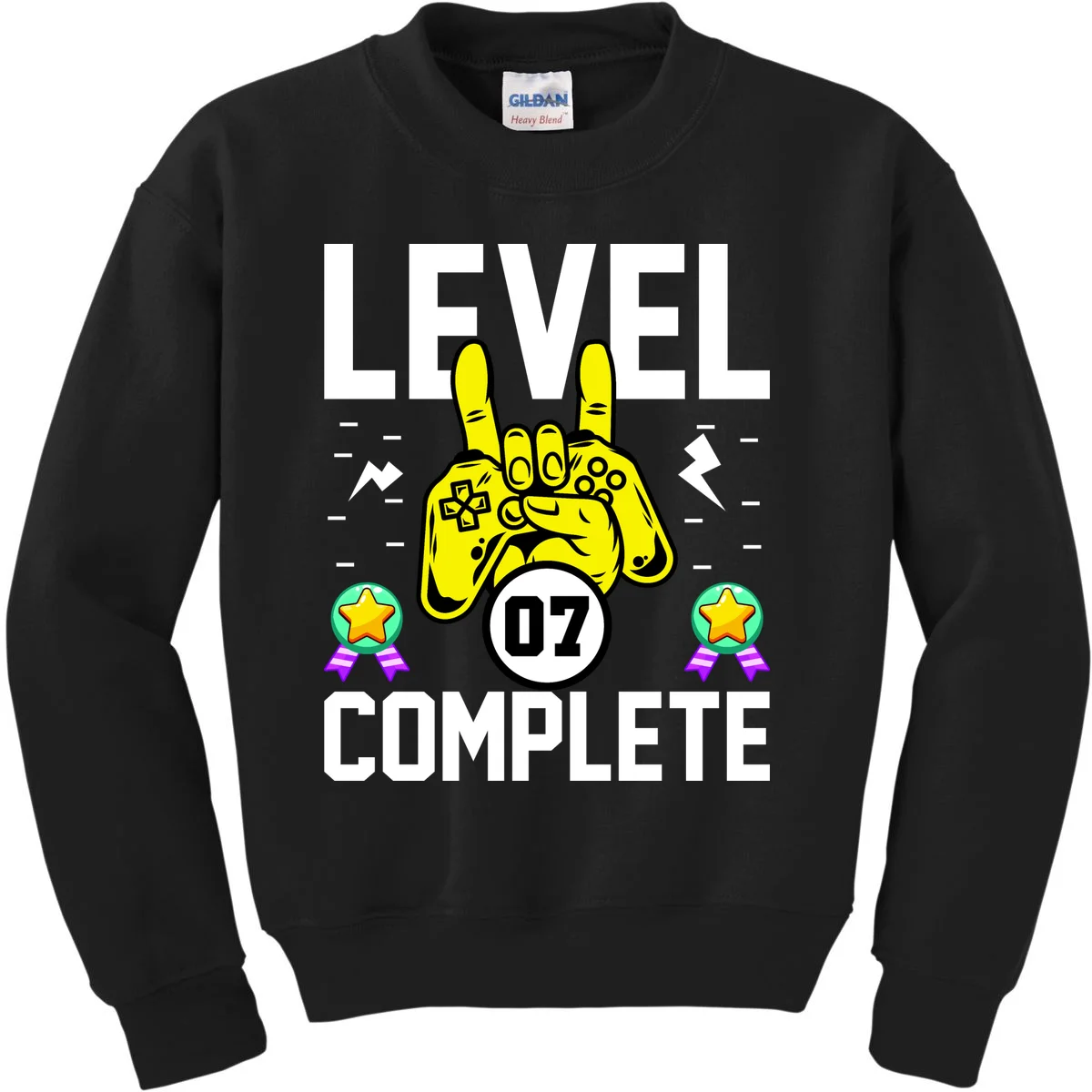 LEVEL COMPLETE Custom Birthday Gamer Personalized Birthday Kids Sweatshirt - Front