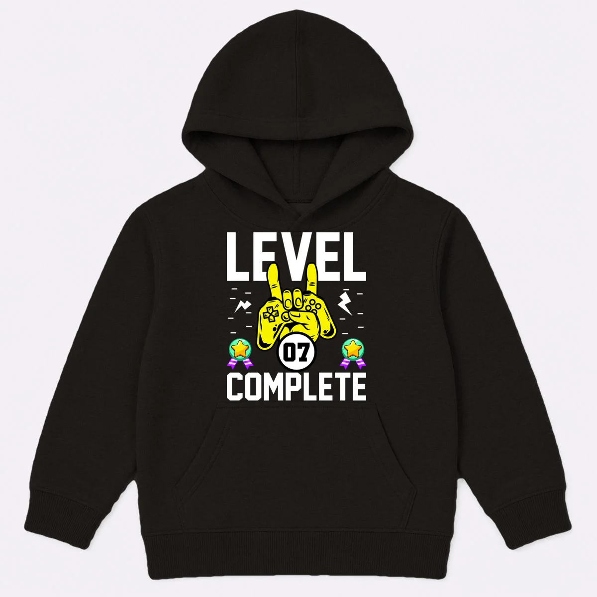 LEVEL COMPLETE Custom Birthday Gamer Personalized Birthday Kids Hoodie - Front