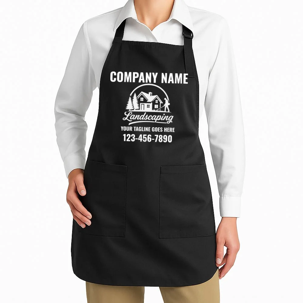 Landscaping Custom Landscaping Shirt for Lawncare Pros Apron - Front 1