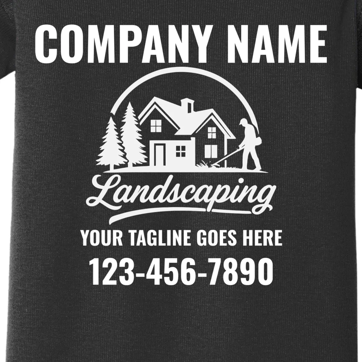 Landscaping Custom Landscaping Shirt for Lawncare Pros Baby Bodysuit - Front - Close-up