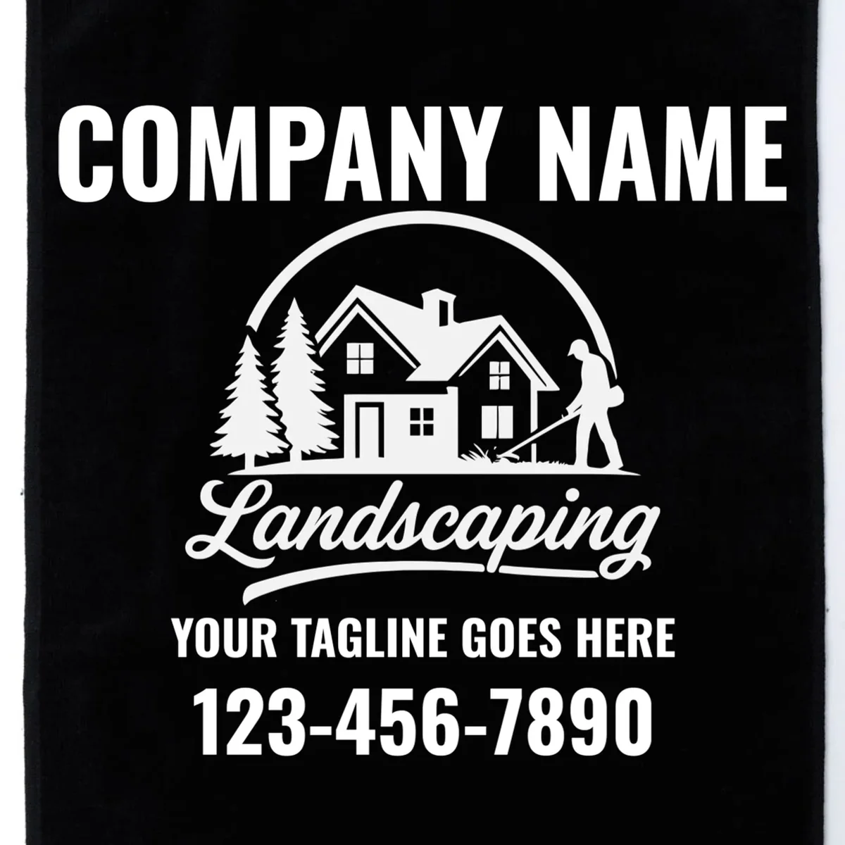 Landscaping Custom Landscaping Shirt for Lawncare Pros Golf Towel - Front - Close-up