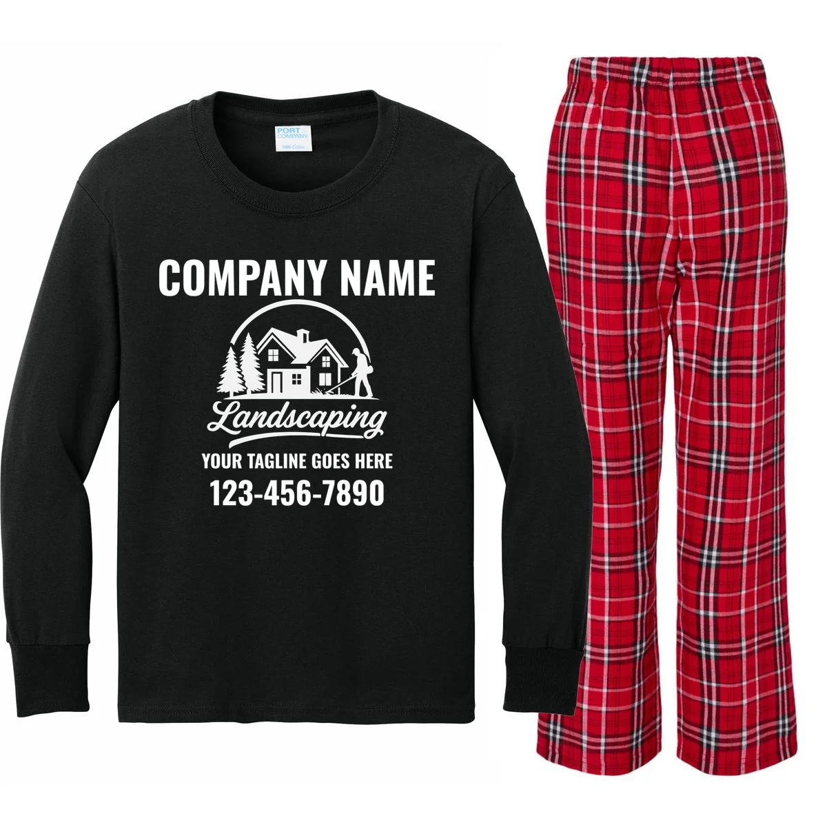 Landscaping Custom Landscaping Shirt for Lawncare Pros Kids Long Sleeve Pajamas - Front