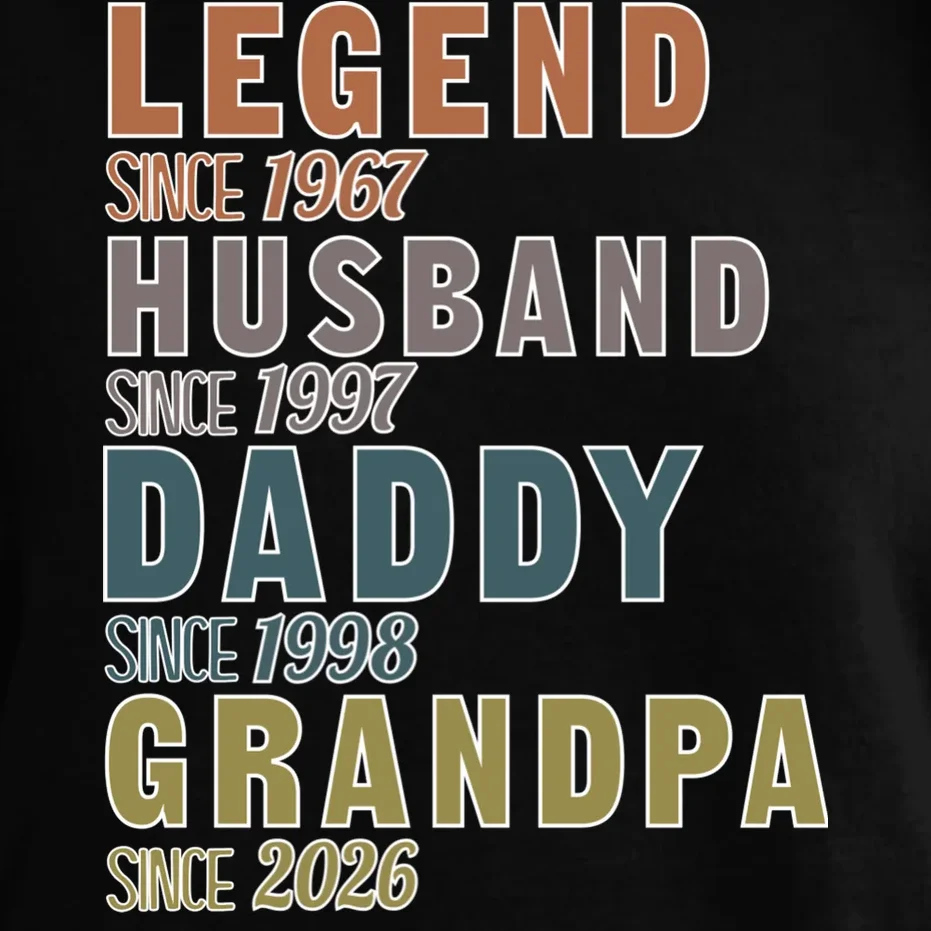 LEGEND HUSBAND DADDY GRANDPA Since 1967 1997 1998 2026 Custom Personalized Year Comfort Colors Unisex T-Shirt - Front - Close-up