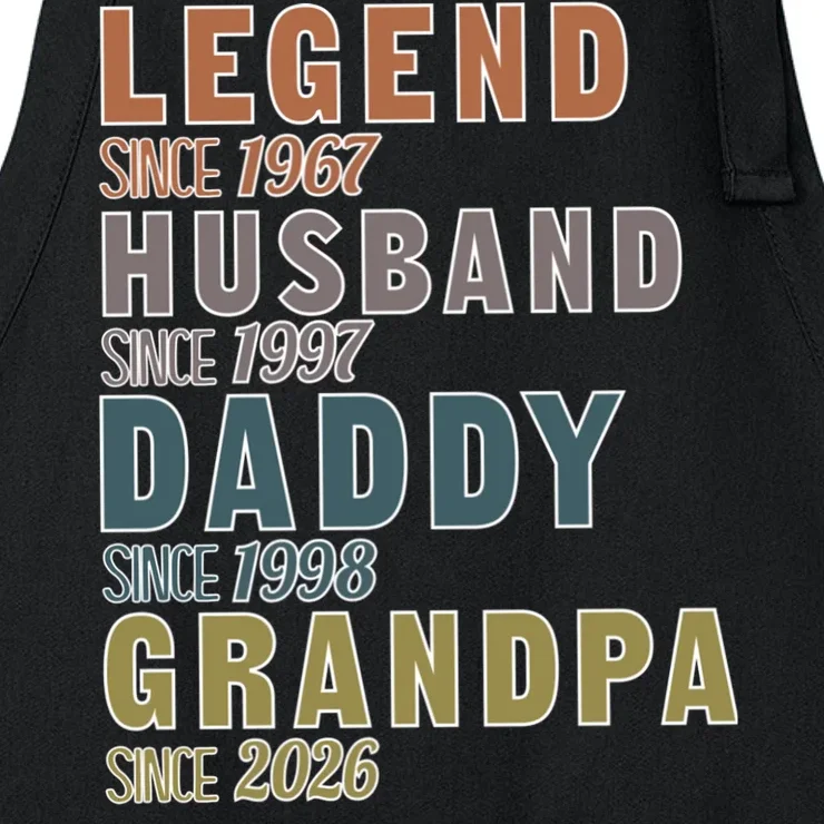 LEGEND HUSBAND DADDY GRANDPA Since 1967 1997 1998 2026 Custom Personalized Year Apron - Front - Close-up