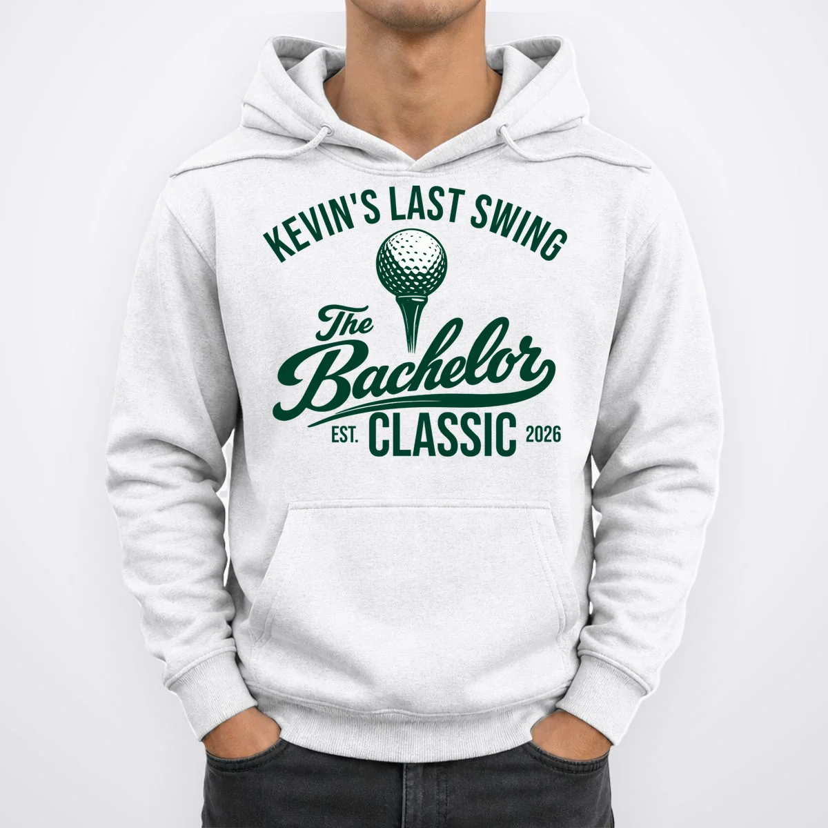 The Bachelor Classic Funny Custom Bachelor Party Golf Men's Hoodie - Front 1