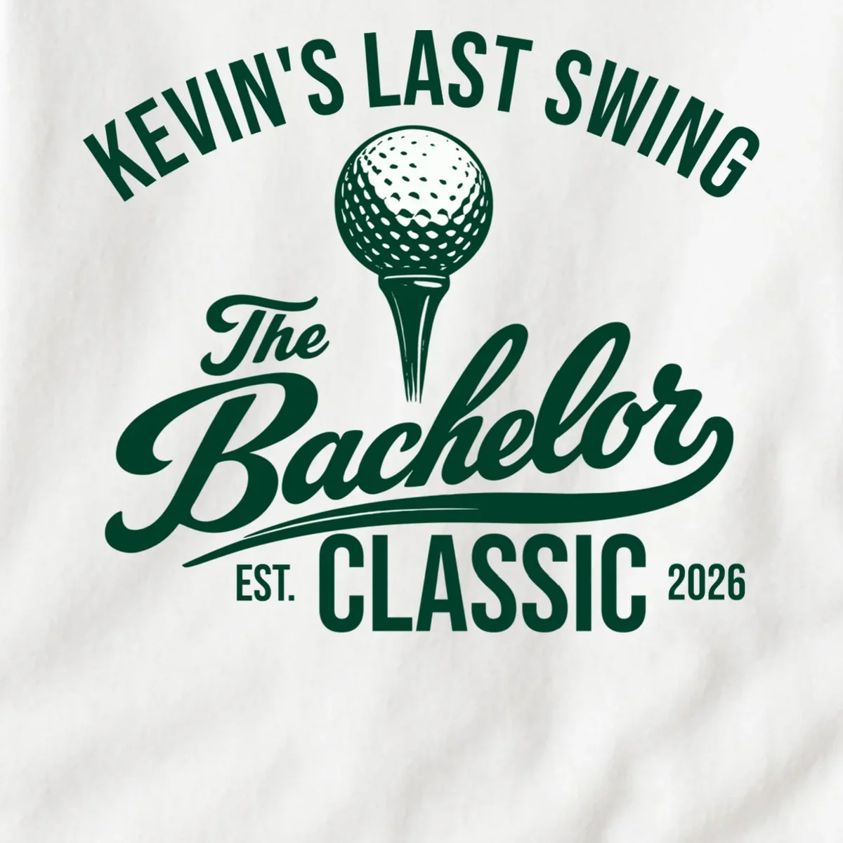 The Bachelor Classic Funny Custom Bachelor Party Golf Men's Tall T-Shirt - Front - Close-up