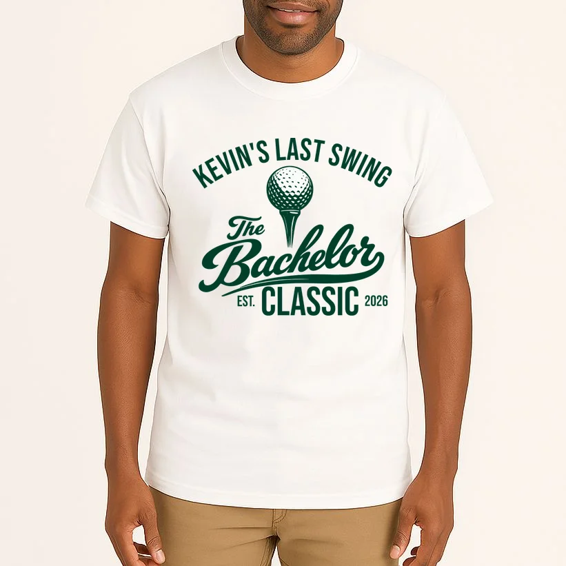 The Bachelor Classic Funny Custom Bachelor Party Golf Tall T-Shirt - Front 1