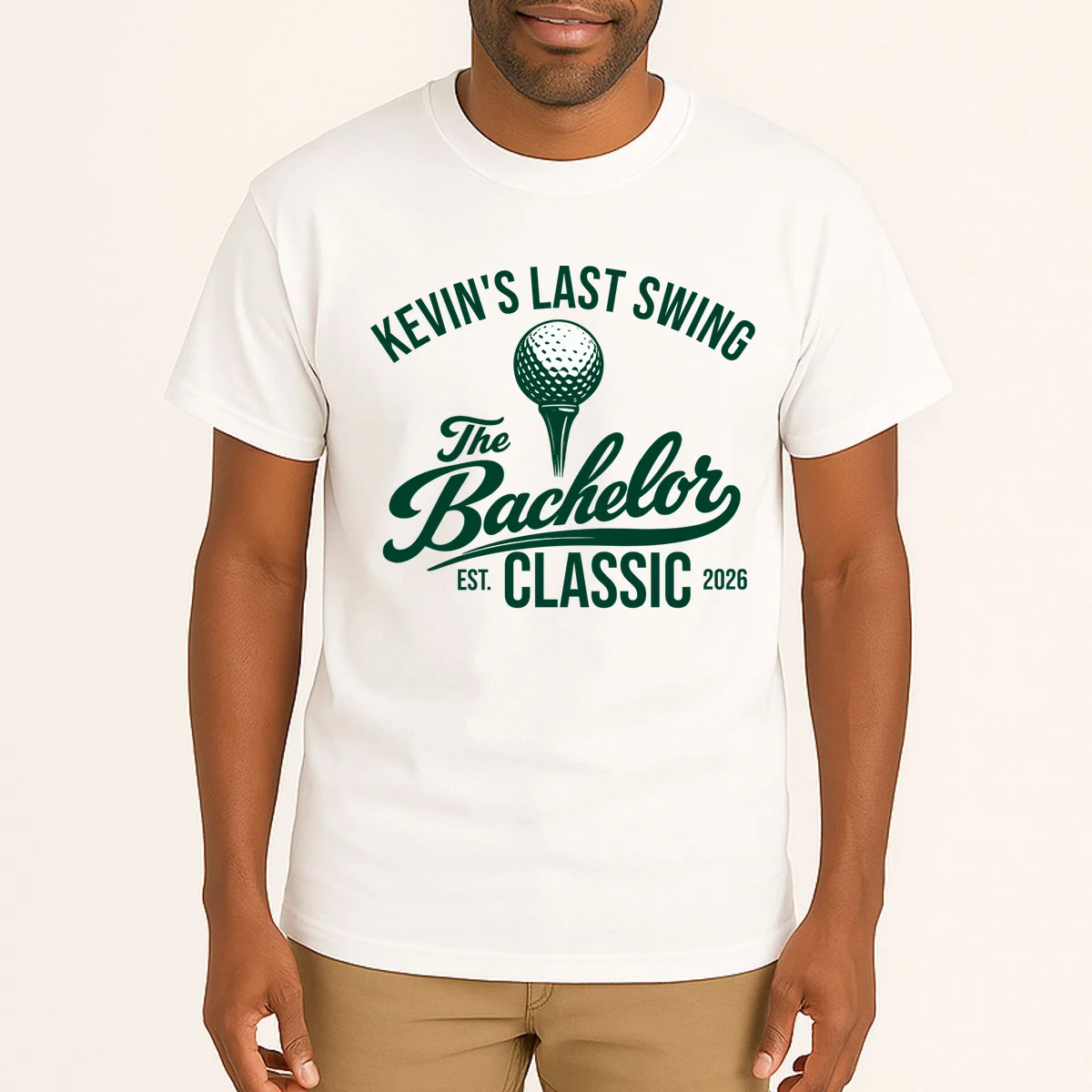 The Bachelor Classic Funny Custom Bachelor Party Golf Tall T-Shirt - Front 1