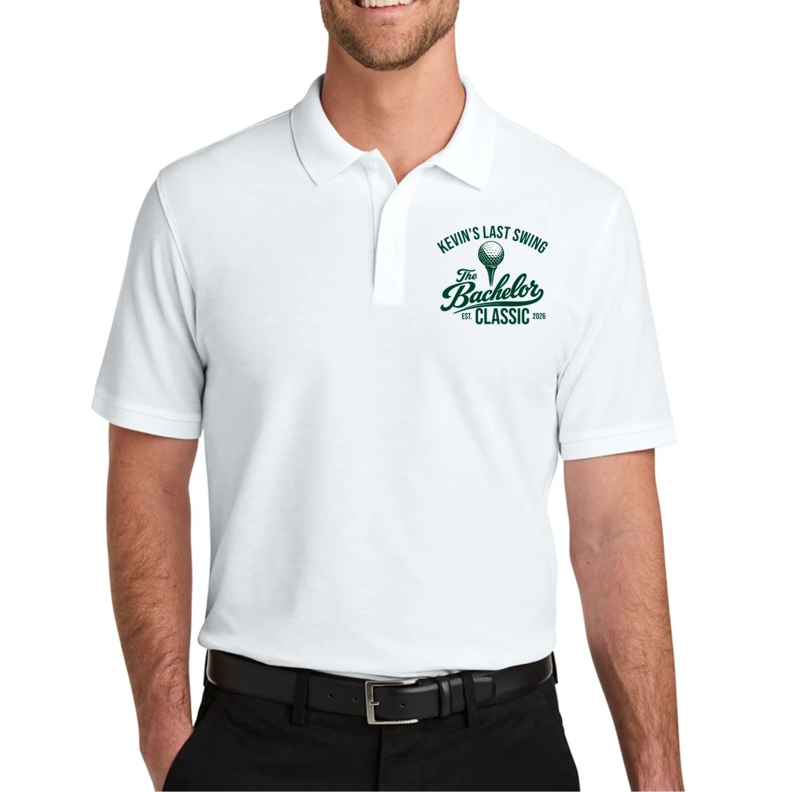 The Bachelor Classic Funny Custom Bachelor Party Golf Polo Shirt - Front 1