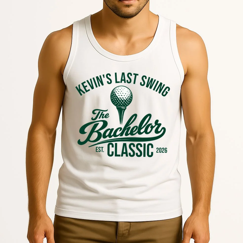 The Bachelor Classic Funny Custom Bachelor Party Golf Tank Top - Front 2