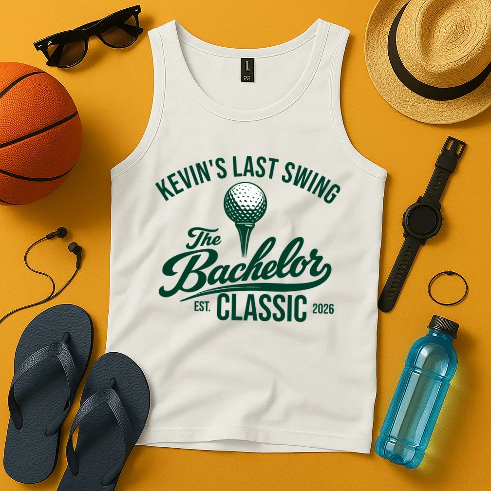 The Bachelor Classic Funny Custom Bachelor Party Golf Tank Top - Front 3