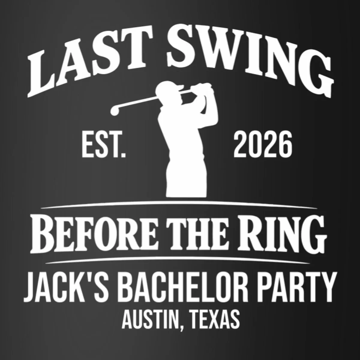 Last Swing Before The Ring Custom Golf Bachelor Party Coaster - Front - Close-up