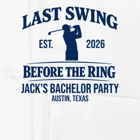 Last Swing Before The Ring Custom Golf Bachelor Party Men's Chef Coat - Front - Close-up