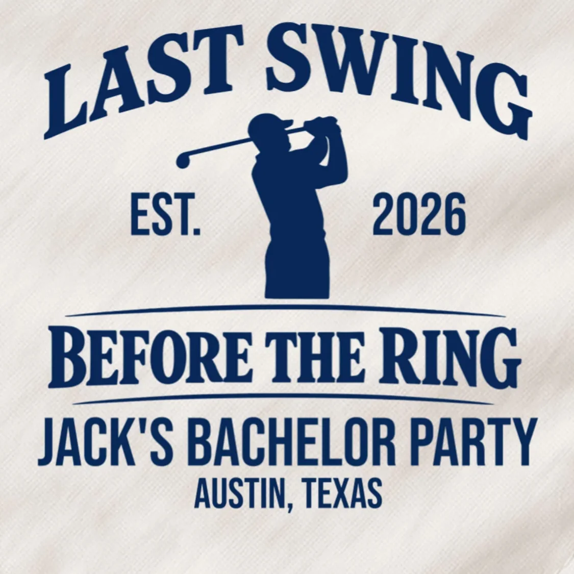 Last Swing Before The Ring Custom Golf Bachelor Party Dog Bandana - Front - Close-up