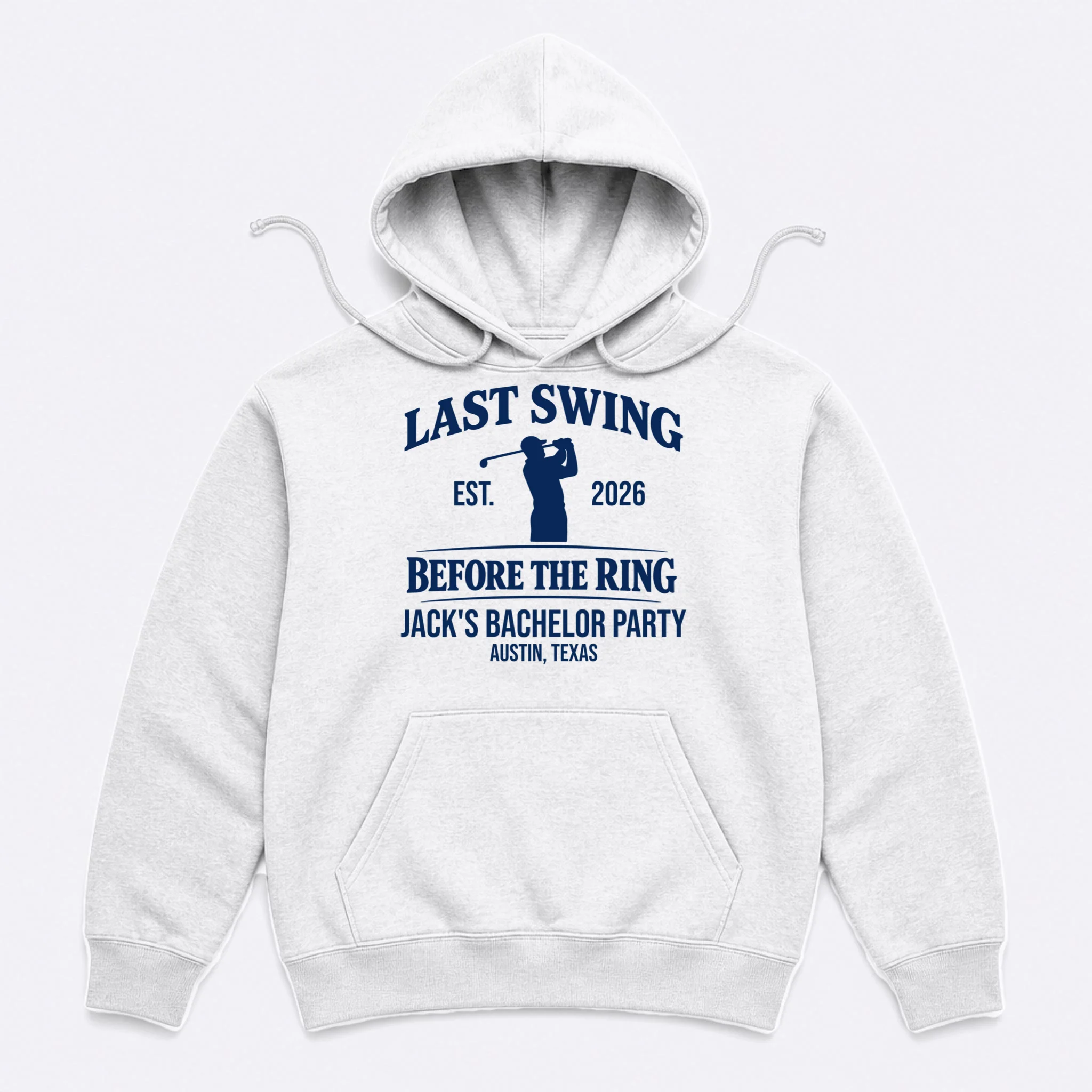 Last Swing Before The Ring Custom Golf Bachelor Party Men's Hoodie - Front