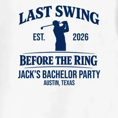 Last Swing Before The Ring Custom Golf Bachelor Party Men's Button Up - Front - Close-up