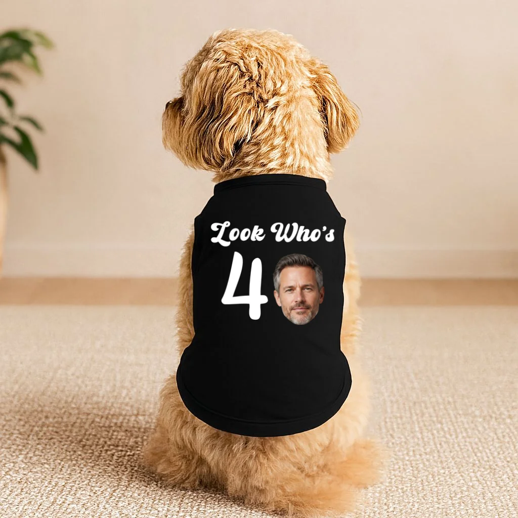 Look Who's Funny Custom Face Birthday Doggie Tank - Front 1